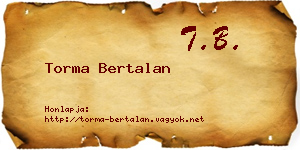 Torma Bertalan névjegykártya
